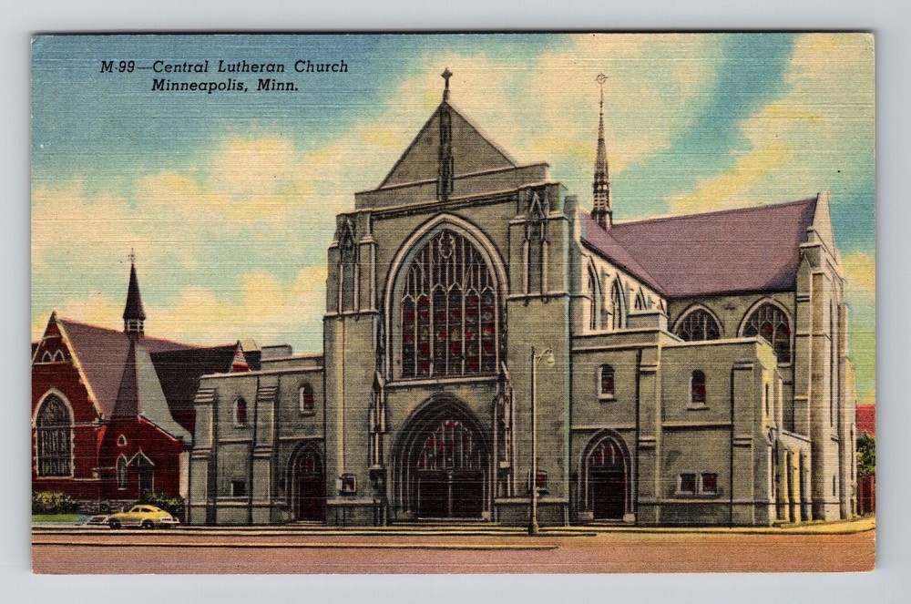 Minneapolis MN-Minnesota, Central Lutheran Church, Vintage Postcard