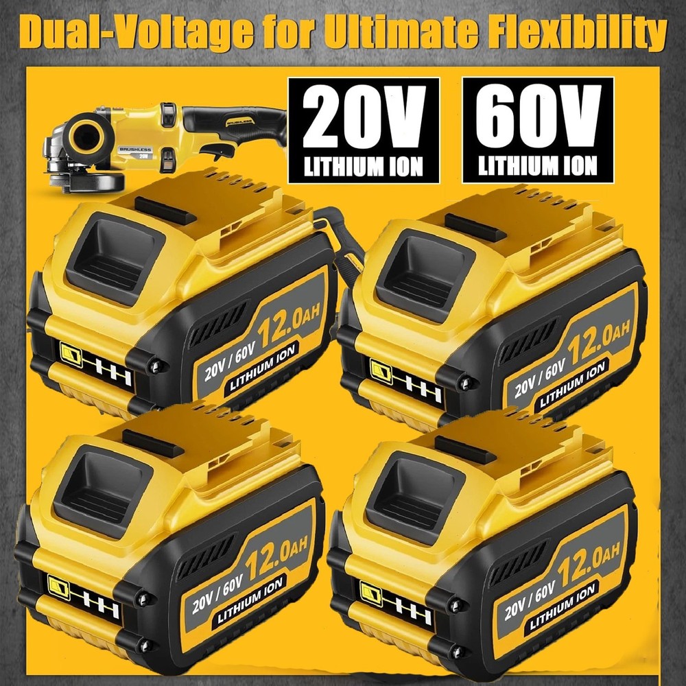 2/4Pack For DEWALT FLEXVOLT 20V/60V MAX 12.0Ah Lithium Battery DCB609-2 DCB612