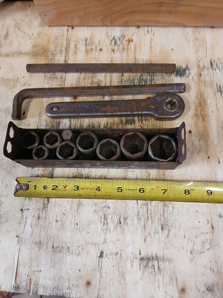 Vintage 20th Century Socket Set With Case, Handle Lock Wrench CO. Jamestown NY