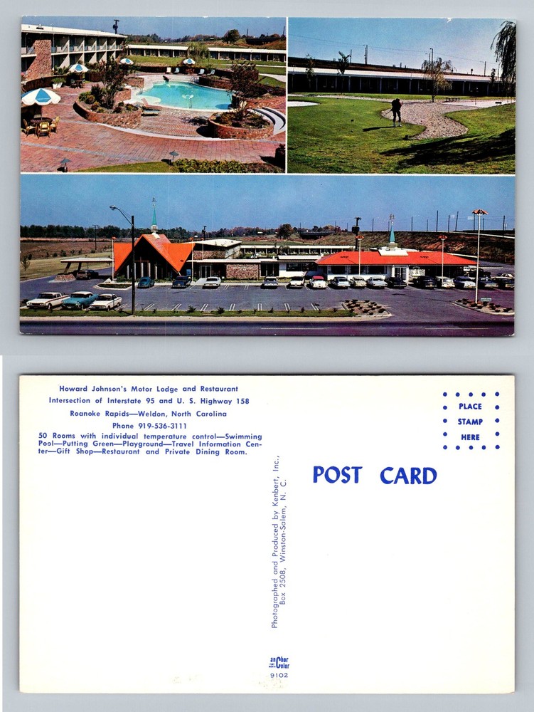 Roanoke Rapids, NC-North Carolina, Howard Johnson's Motor Lodge Vintage Postcard