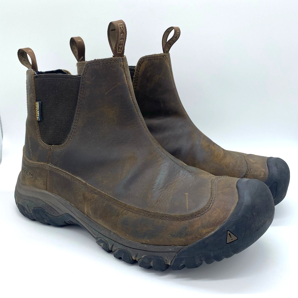 Keen Anchorage III Waterproof Brown Leather Chelsea Boots for Men Size 10 Snow Ready