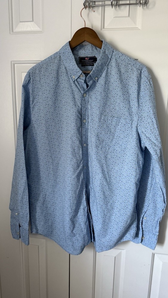Vineyard Vines Men's Long Sleeve Size XL Slim Fit Murray Shirt Good Condition