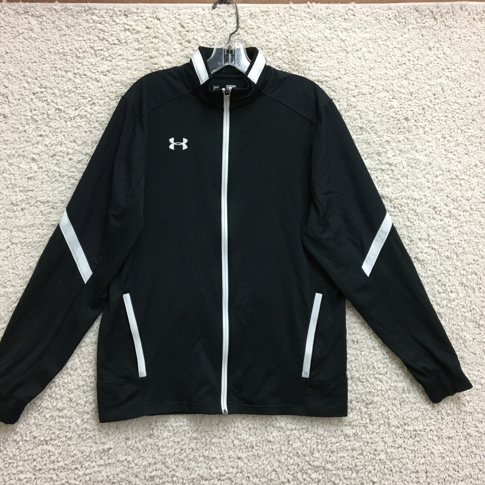Under Armour Sweater Medium Mens Black Loose All Season Gear Full Zip Pockets M