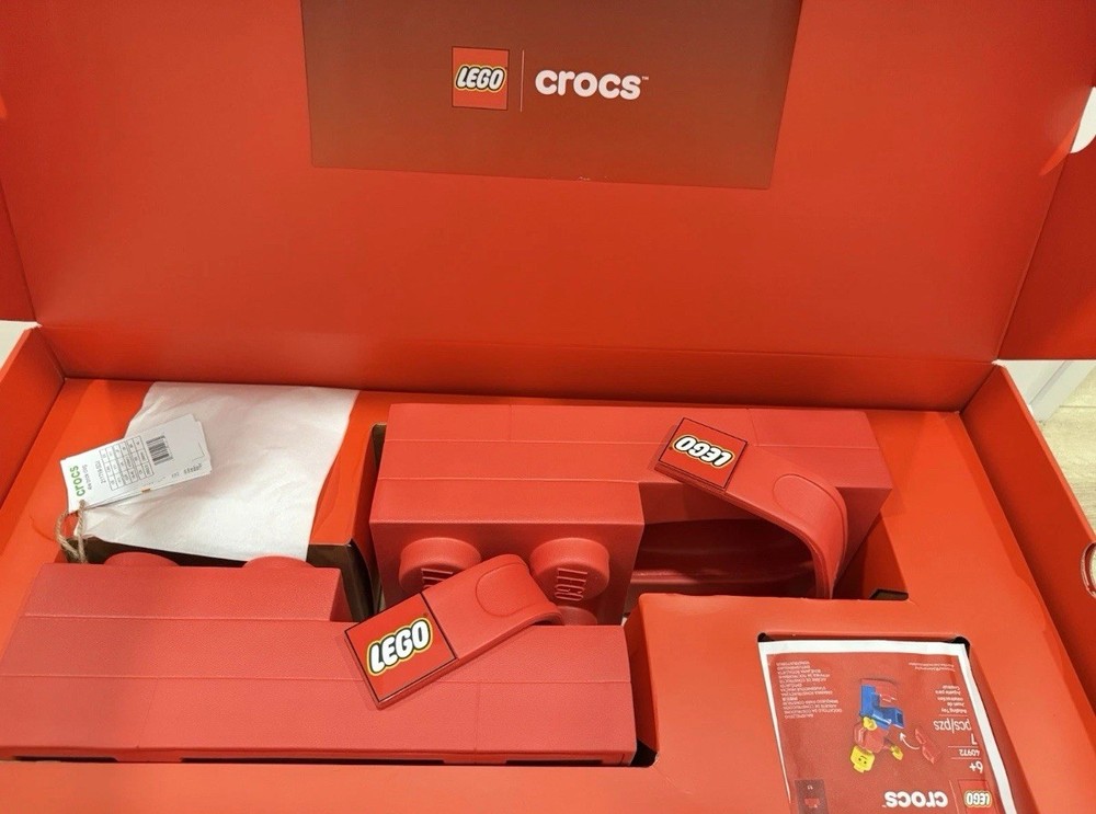 🔥LEGO x Crocs Red Brick Clogs Adult Shoes 211719-5DJ Men Size 10 SHIPS NOW🔥