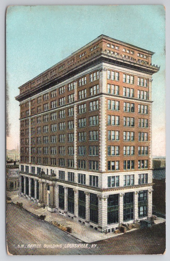 G.N. Office Building Louisville KY Postcard 1908 F.M. Kirby & Co. Posted