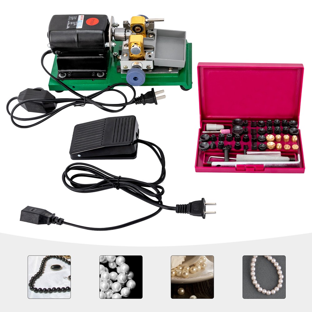 Jewelry Making Equipments Bead Polishing Tool 280W Pearl Drilling Machine
