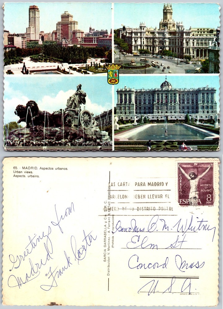 Continental Madrid Urban Views Postcard