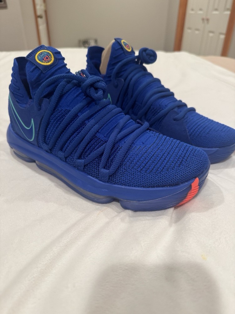 Nike Zoom KD 10 Sz 9.5 Men’s Racer Blue/ Light Menta-blk