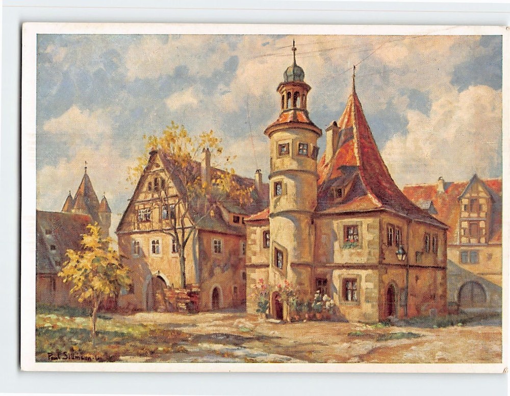 Postcard Hegereiter House Spitalhof Rothenburg ob der Tauber Germany