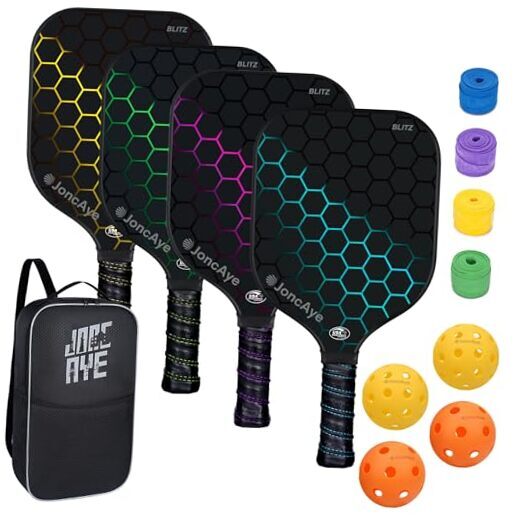 Pickleball-Paddles-Set of 4 or 2 Rackets with Balls and Bag | USAPA BLITZ 4-PK