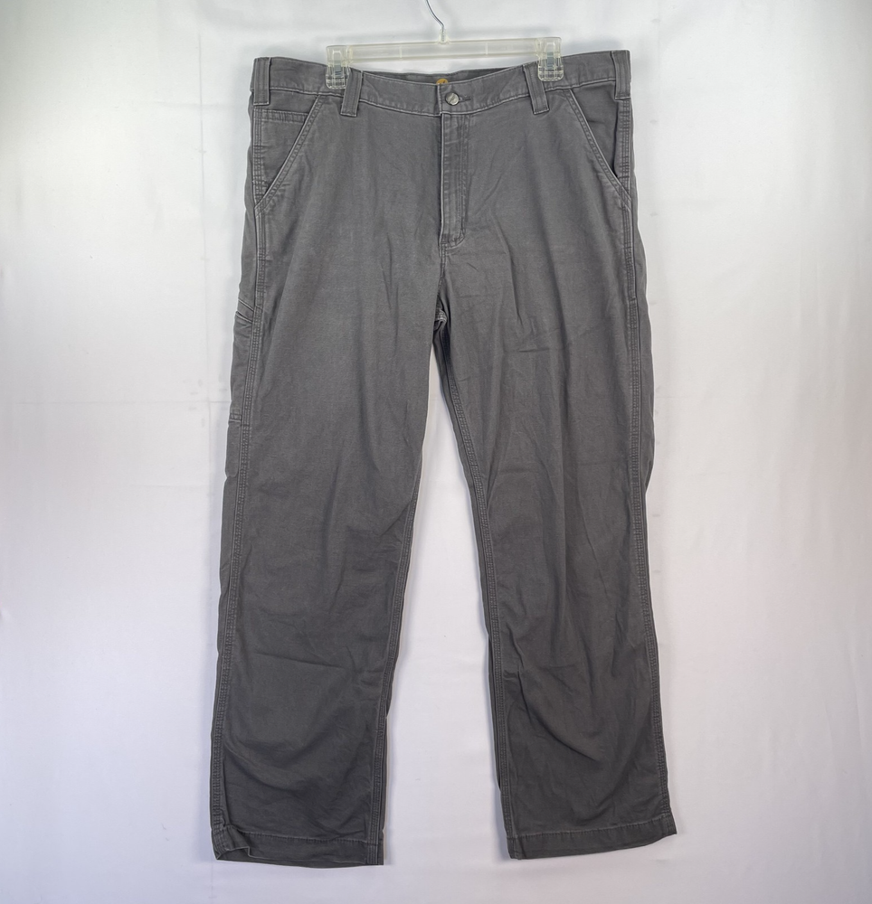 Carhartt Pants Mens 36x30 Gray Relaxed Fit Rugged Workwear Utility Pockets