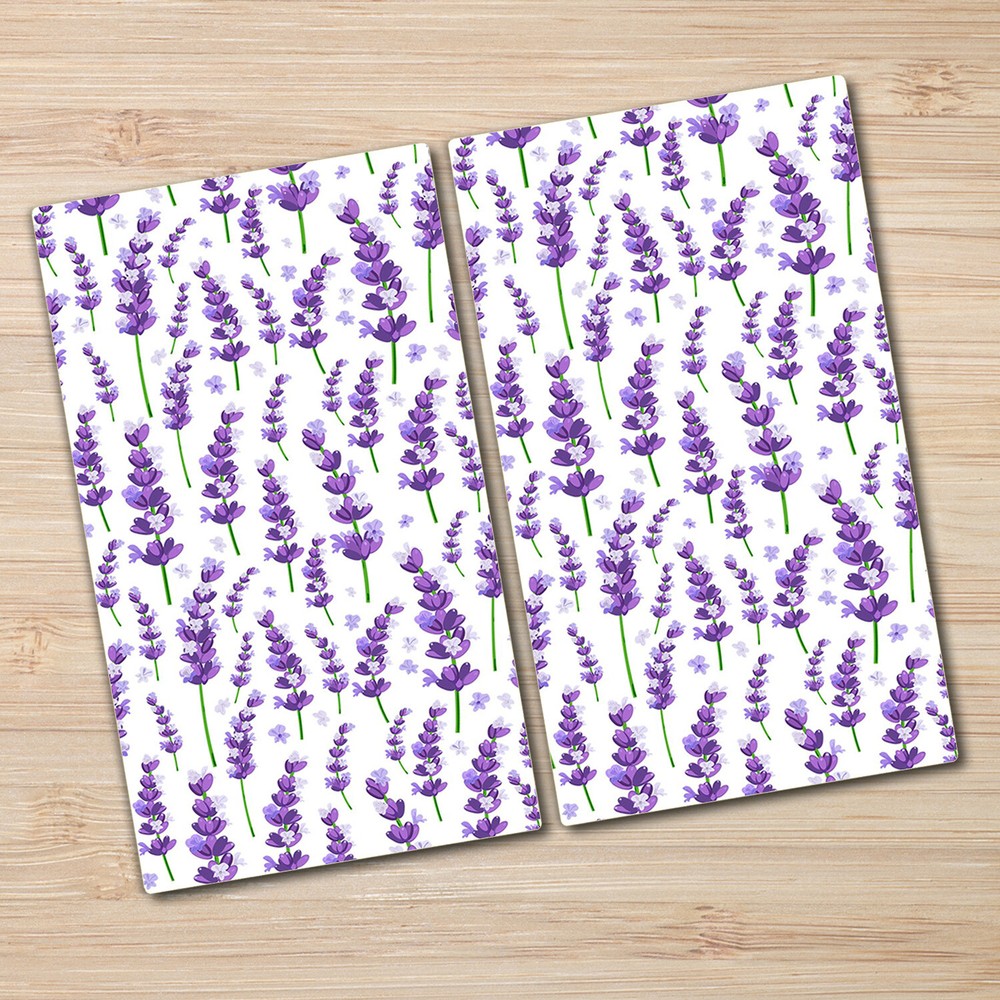 Glass Chopping Board Provence violet lavender flowers purple & green 2x30x52