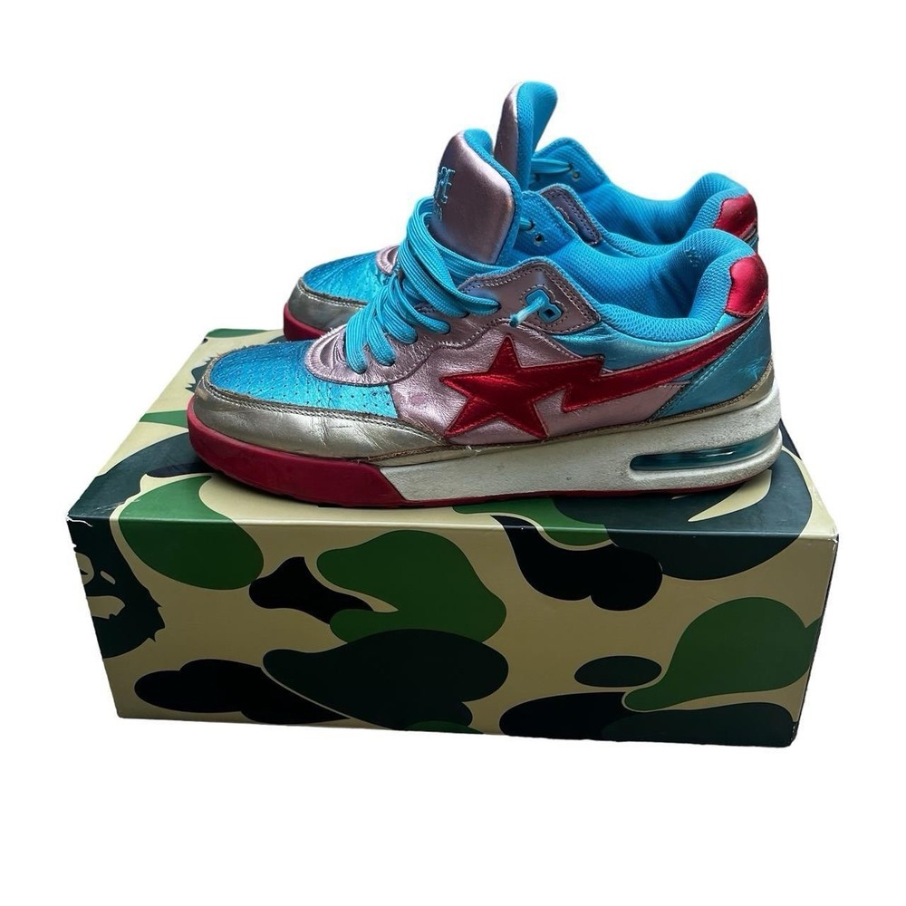 A Bathing Ape Bapesta Pink Sneakers with Box Mens Us 9.5