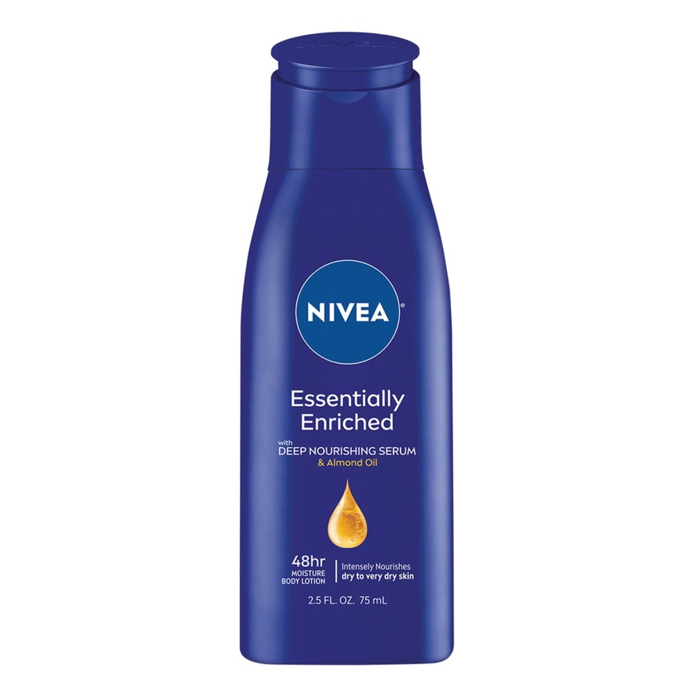 NIVEA Essentially Enriched Deep Nourishing Almond Oil Body Lotion 2.5oz (2 Pack)