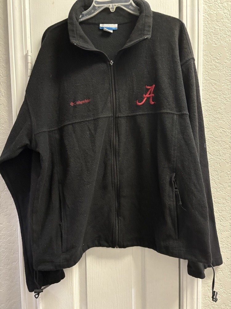 Alabama Fleece Jacket Large Mens Columbia Full Zip Pockets Black