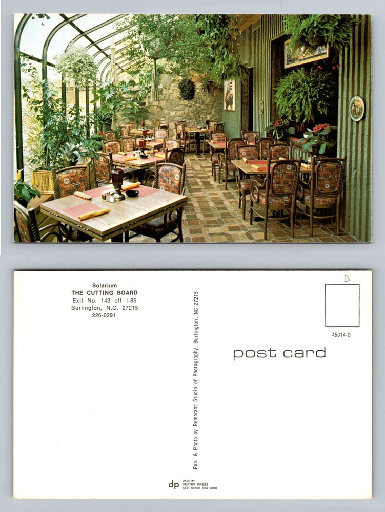 Burlington, NC-North Carolina, The Cutting Board Restaurant Vintage Postcard