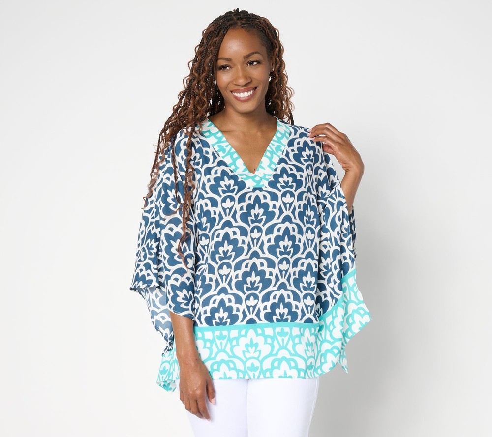 Belle by Kim Gravel Women's Top Sz 2XS (XXS) Art Deco Multi-colored A691521