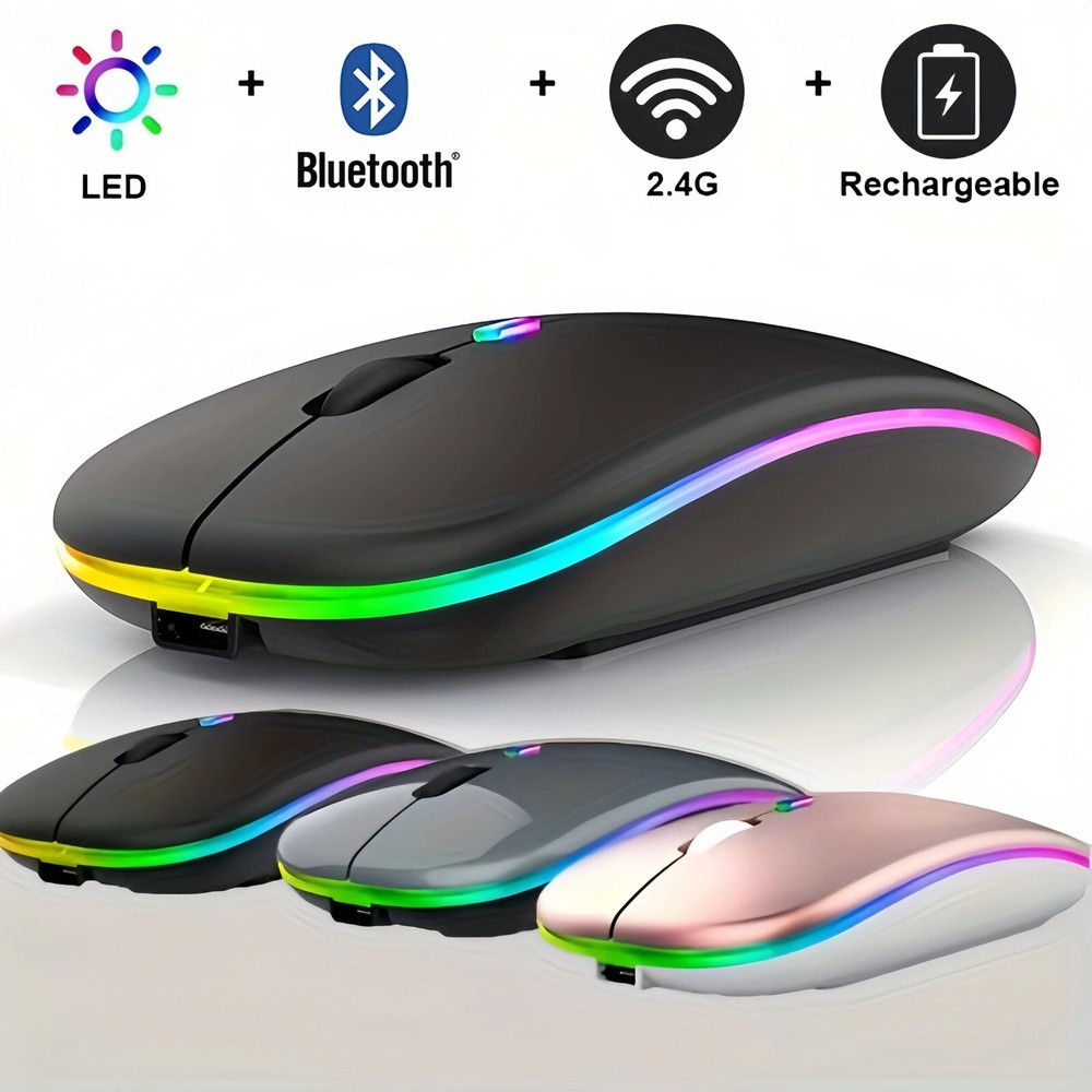 2.4GHz USB Rechargeable RGB Wireless Mouse for PC and Laptop