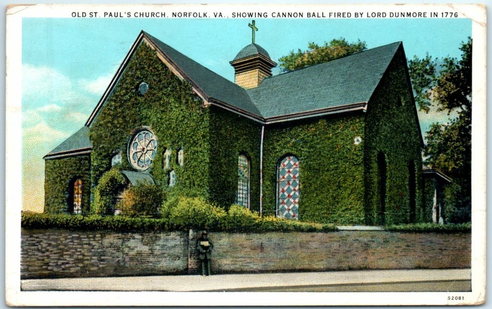 Postcard - Old St. Paul's Church, Norfolk, Virginia