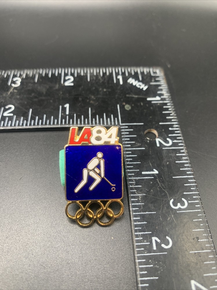 Vintage LA84 Olympic Hockey Lapel Pin Los Angeles 1984 USA