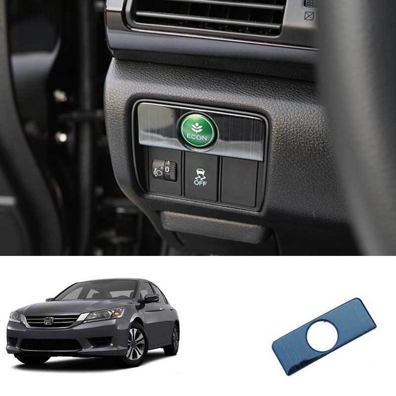 For Honda Accord 2013-2017 Black Titanium Inner Car Headlight Button Cover Trim