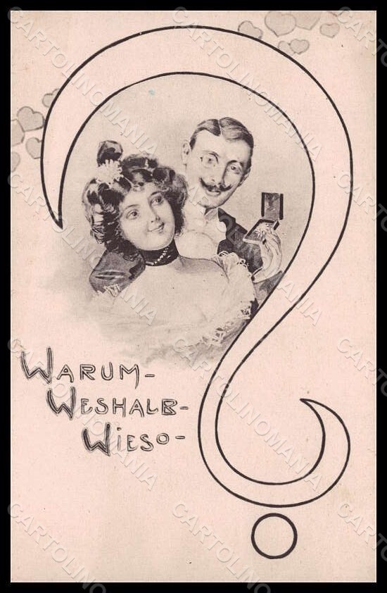 Artist Signed Lady Romantic Couple Art Nouveau postcard VK8146