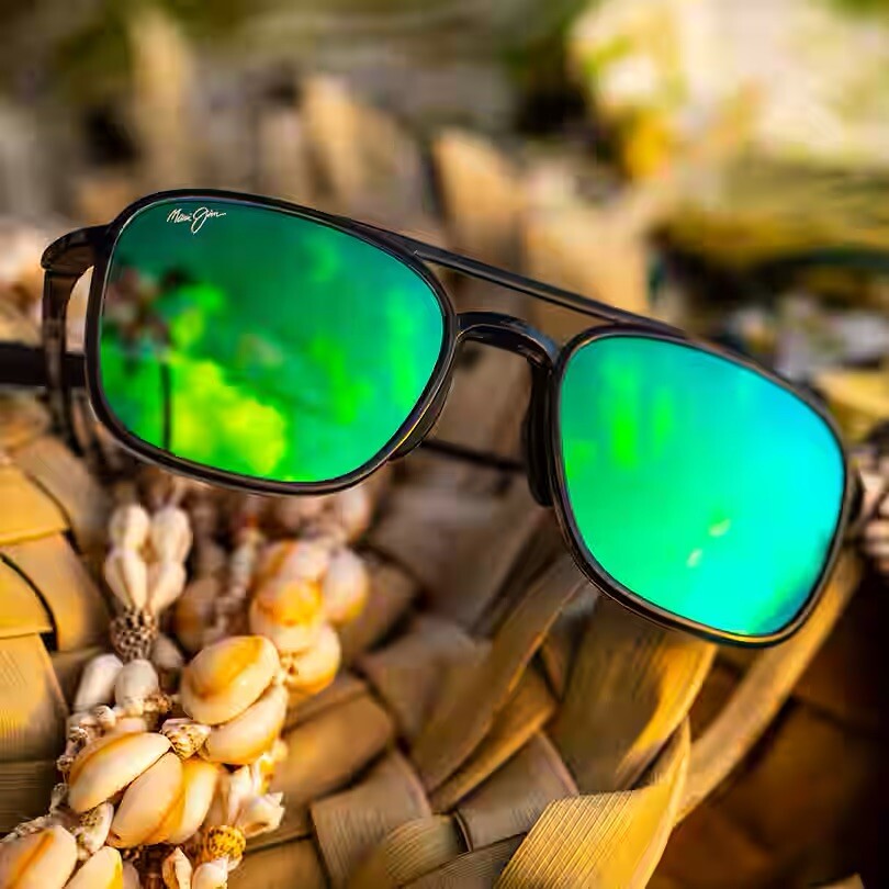 MAUI JIM Keokea GM447-11 Polarized Green Mirror Sunglasses