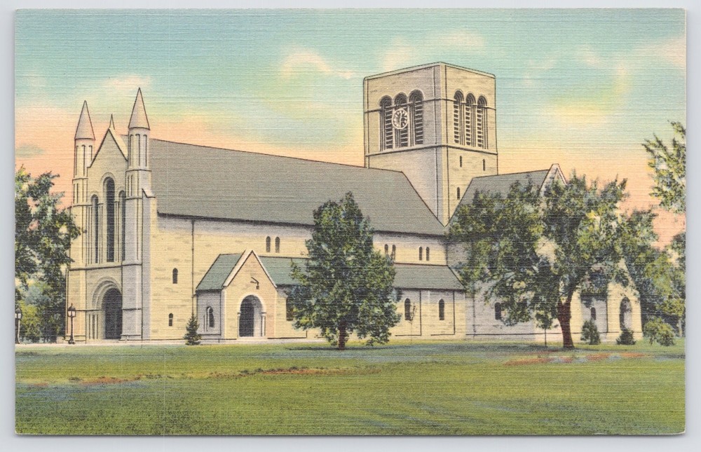Linen~Shove Memorial Chapel On Campus Of Colorado College~Colortone~Vintage PC