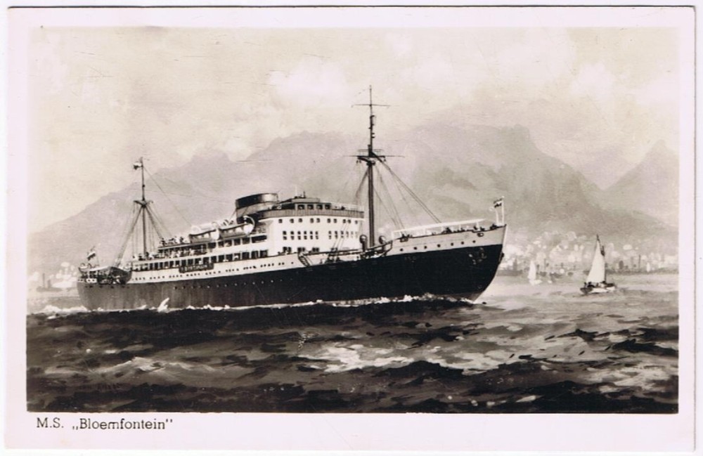 Postcard RPPC MS Bloemfontein United Netherlands Navigation Holland - S Africa