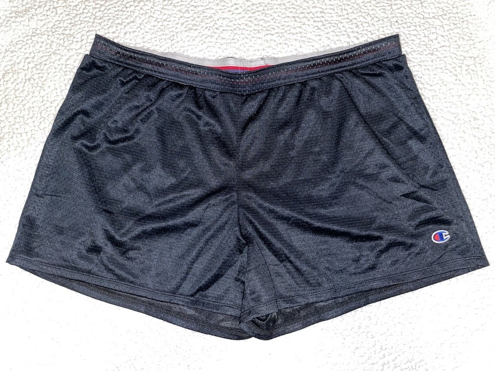 Champion Women's Black Mesh Athletic Shorts XL Elastic Waistband