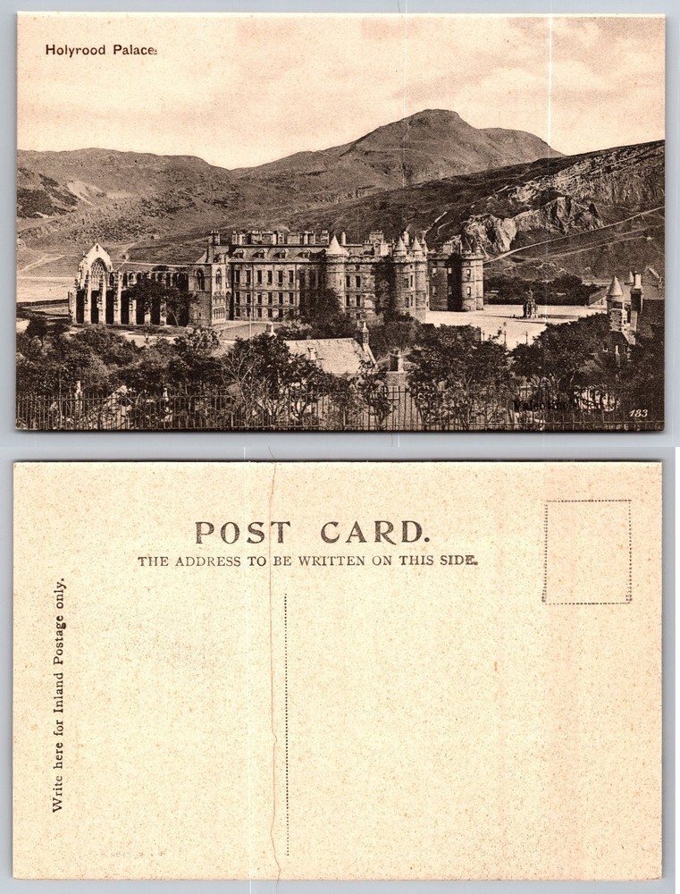Vintage Holyrood Palace Postcard Edinburgh Scotland Arthur's Seat View