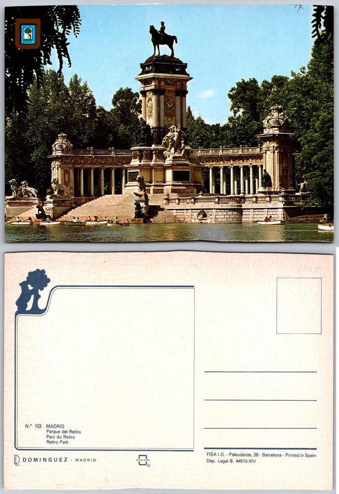 Continental Retiro Park Madrid Postcard