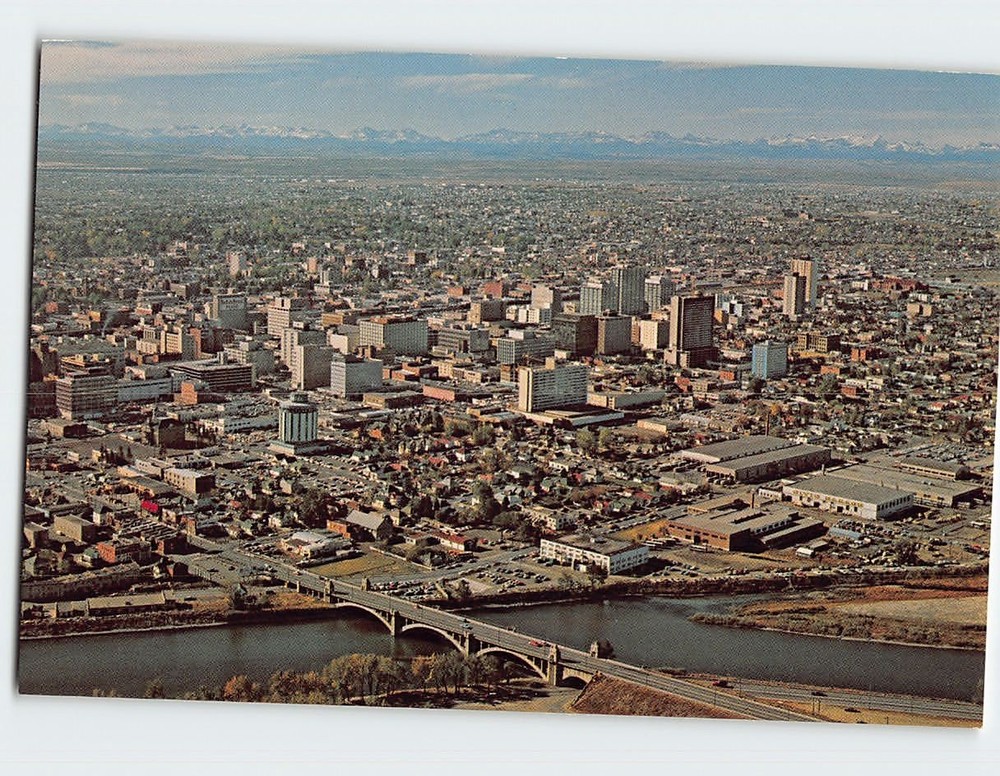 Postcard Aerial View Calgary Alberta Canada