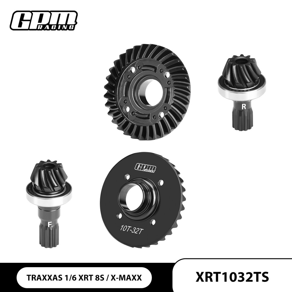 GPM 1.6 Mod Spiral Cut F&R Diff Ring Pinion Gear Set 10/32T TRAXXAS XMAXX XRT 8S