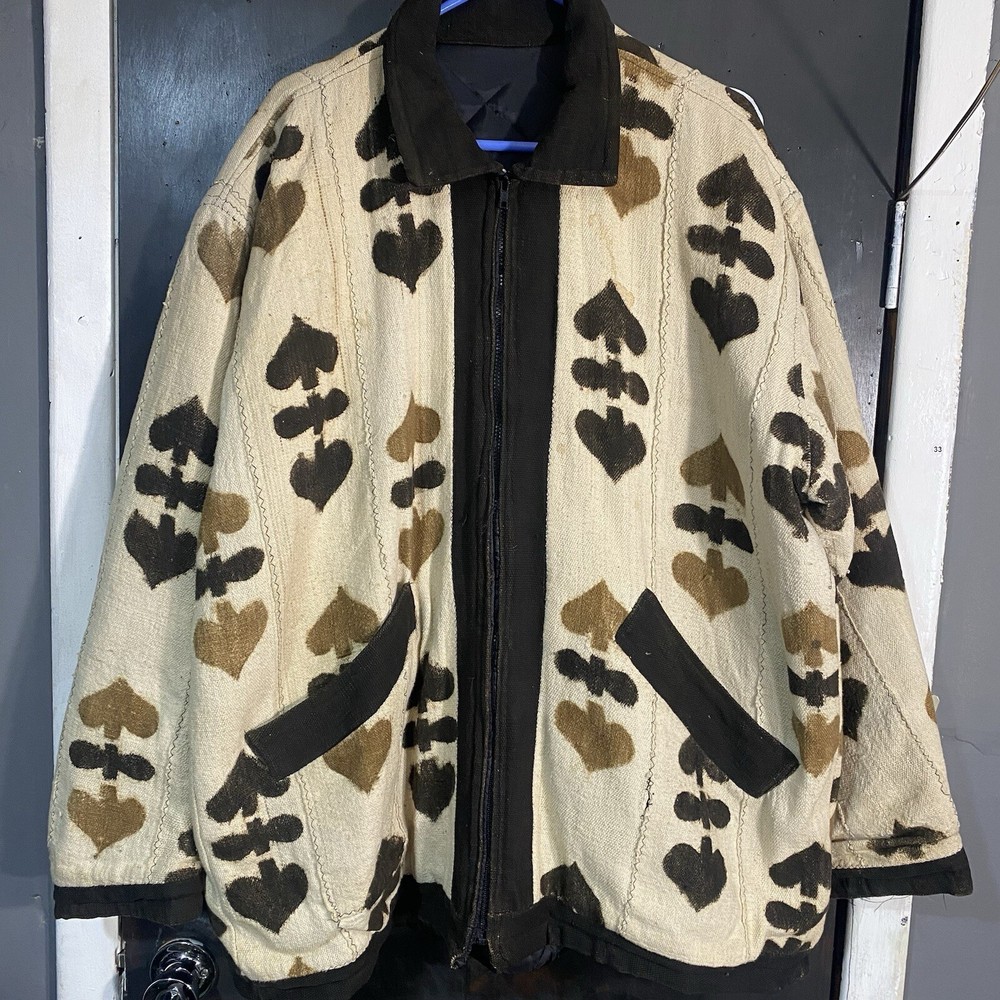 Ace Of Spades Burned Design Heavy Twill Jacket Custom Made Size 2XL-image