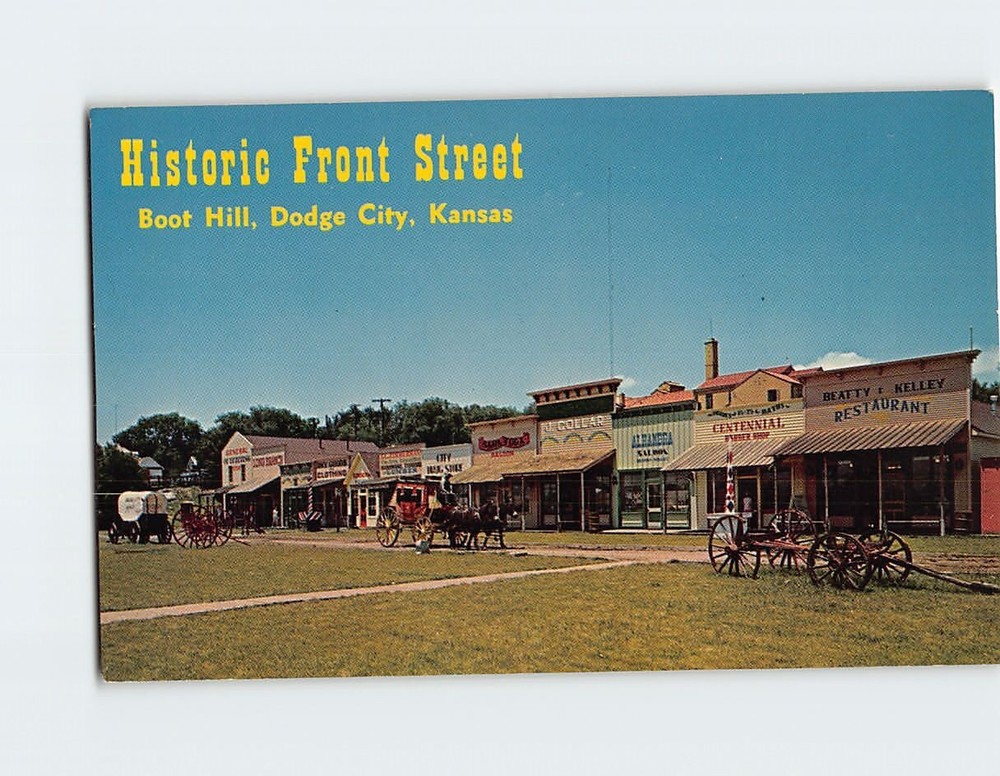 Postcard Historic Front Street Boot Hill Dodge City Kansas USA