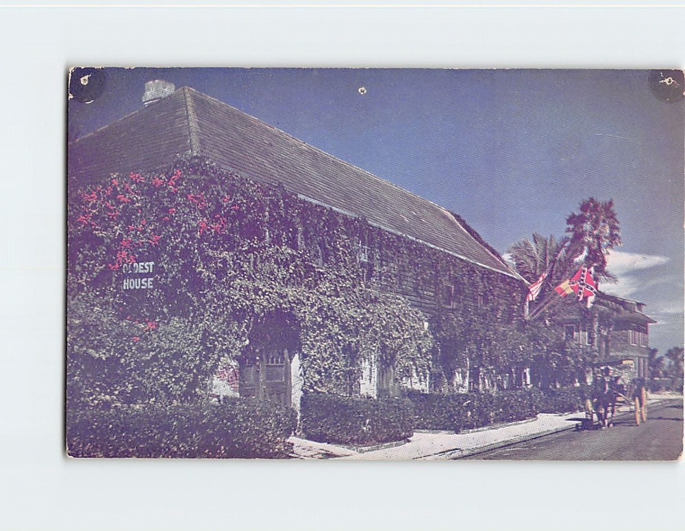 Postcard Oldest House Saint Francis Street St. Augustine Florida USA America
