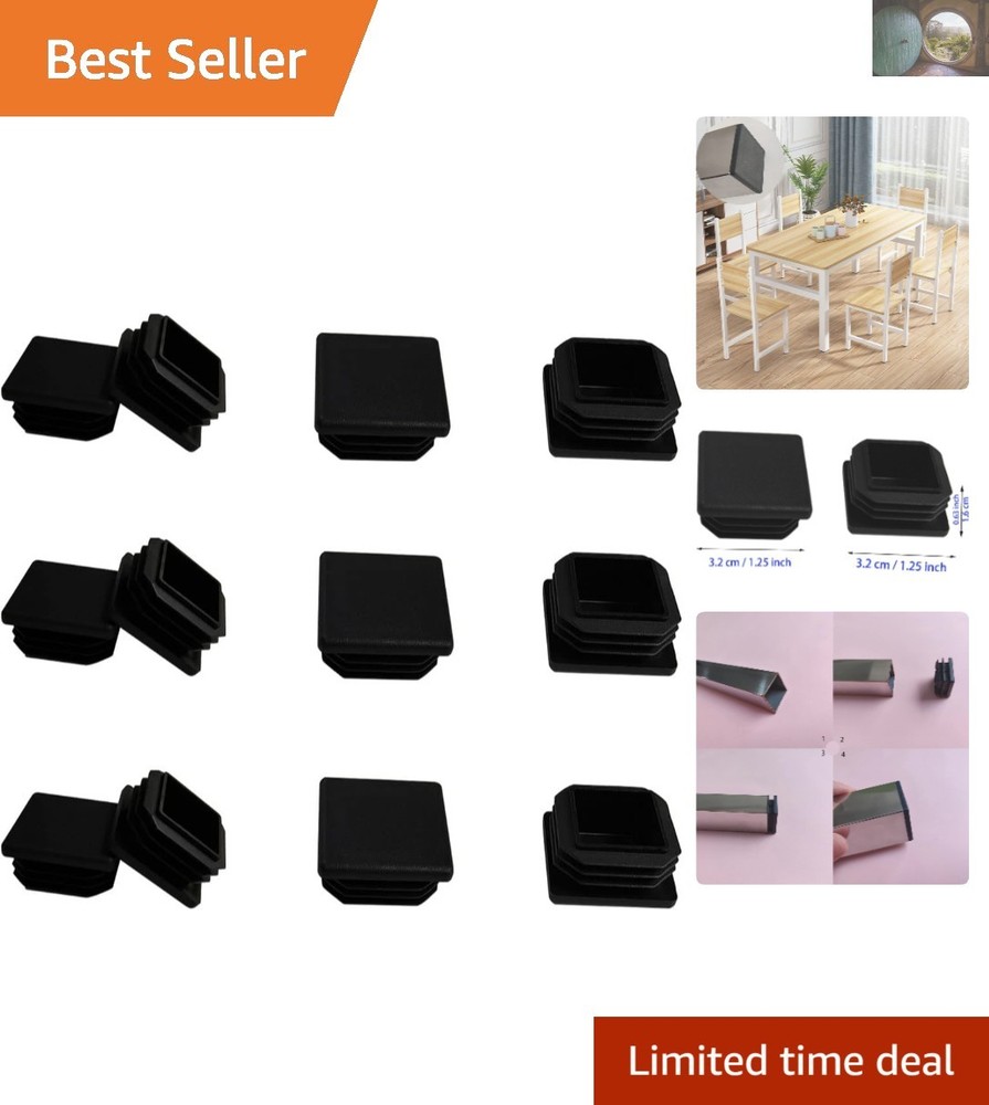 12 Pack 1.25 Inch Anti-Scratch Square Plastic Plugs for Home & Outdoors