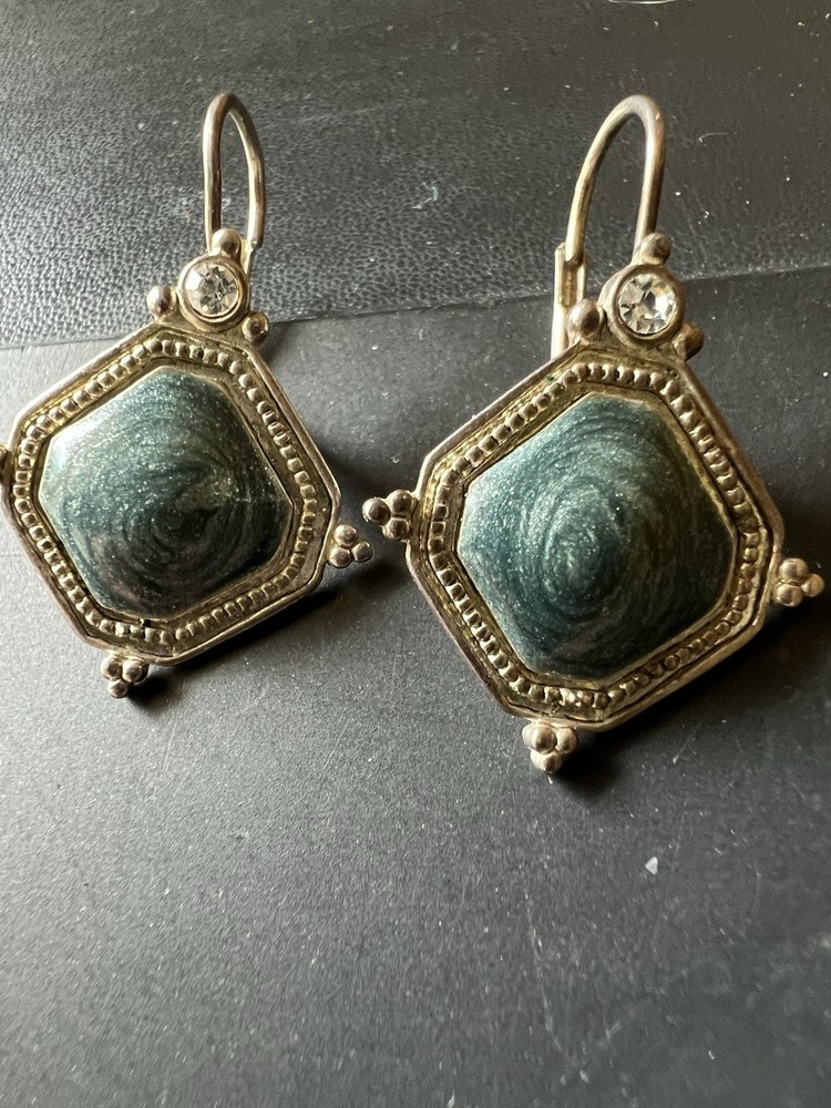 Vintage Berebi Earrings Swirly  Blue