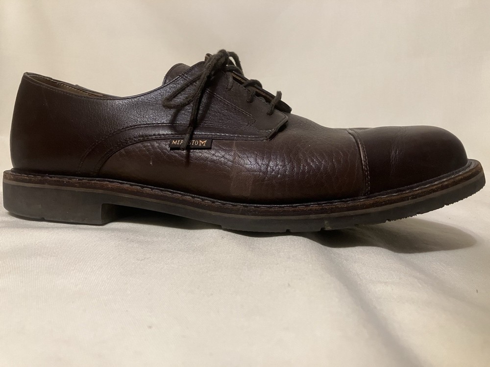 Mephisto Men's Brown Leather Melchior Cap Toe Lace Up Derby Shoes Size 12