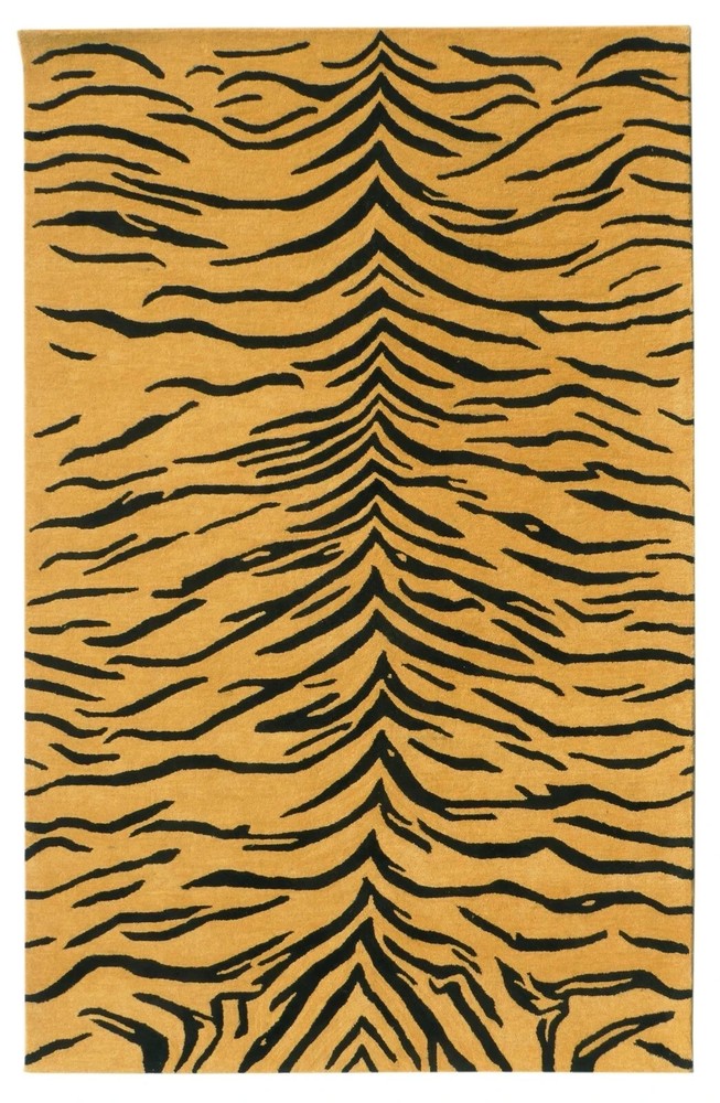 Hand Tufted Wool Tiger Print Rug 8x10 Large Area Carpet Handmade Modern Decor