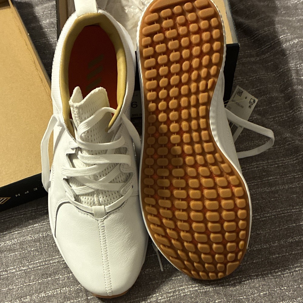 adidas Adicross PPF Men's Spikeless Leather Golf Shoes White/Brown US 11 D