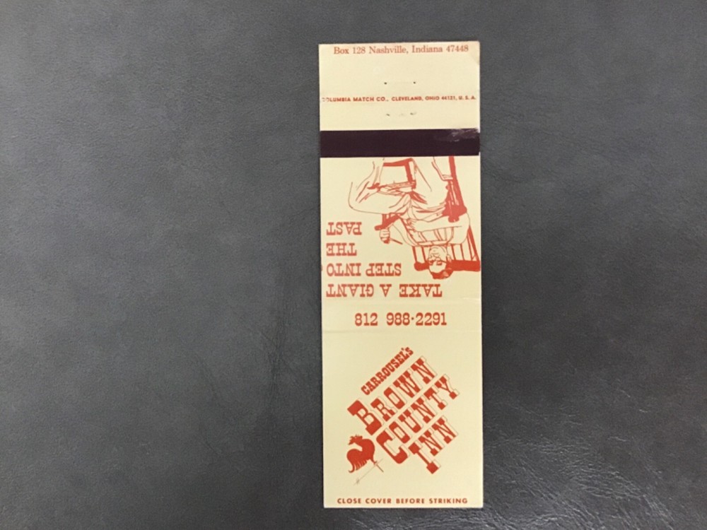 Vintage Matchbook Cover Carrousel's Brown County Inn Nashville, Indiana