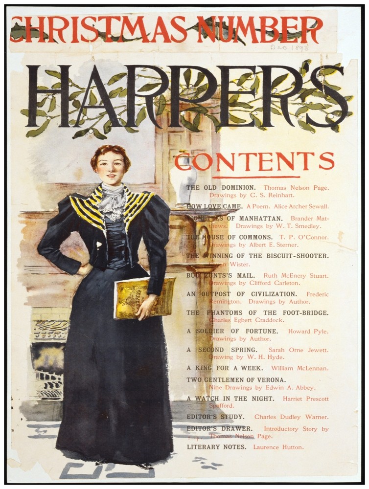 Decor Poster. Fine Graphic Art Design. Harper's Magazine Christmas Issue. 1428