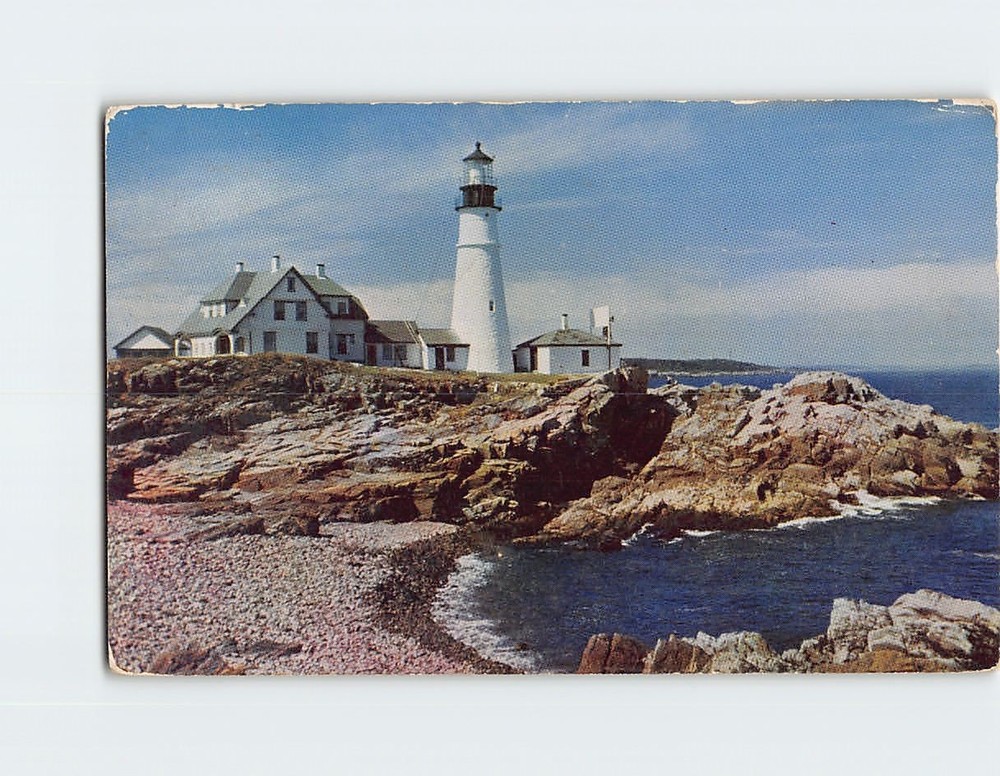 Postcard Portland Head Light Casco Bay Portland Maine USA North America