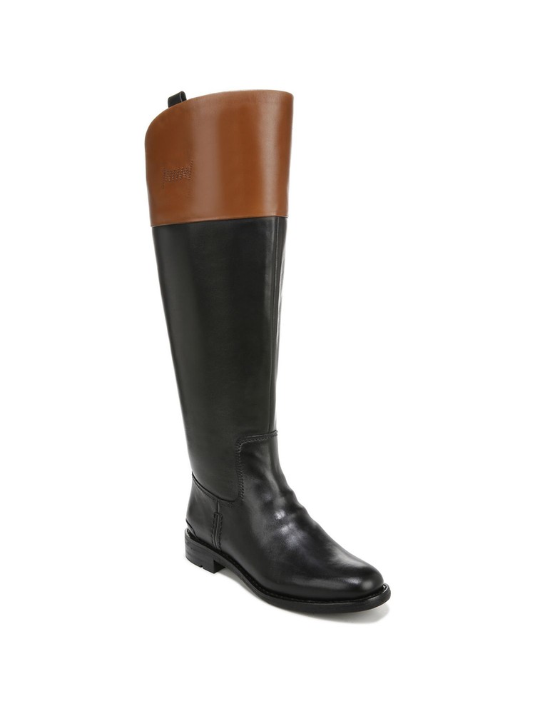 FRANCO SARTO Womens Black Pull-Tabs Wide Calf Meyer Riding Boot 5 M WC