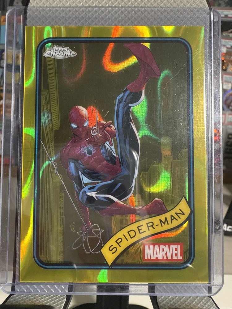 2025 Topps Chrome Marvel - SPIDER-MAN Yellow Lava Refractor #101