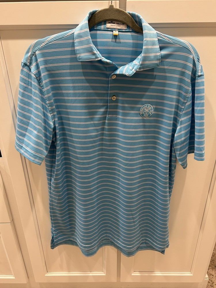 Peter Millar Men's Summer Comfort Golf Polo Shirt Logo Wildwood Golf Club