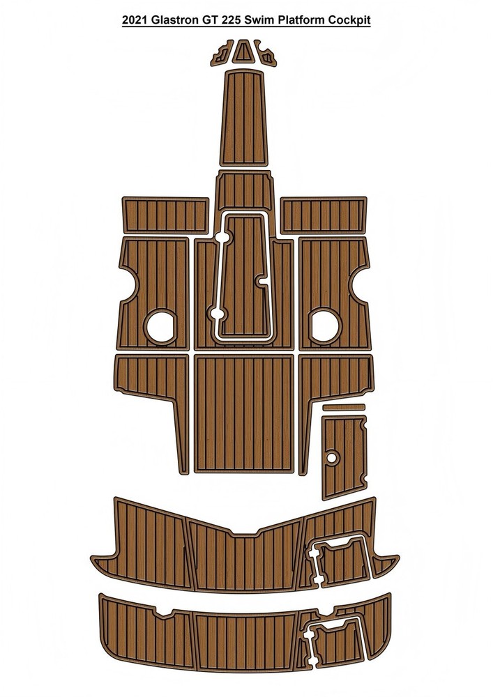 2021 Glastron GT 225 Swim Platform Cockpit Pad Boat EVA Foam Teak Deck Floor Mat