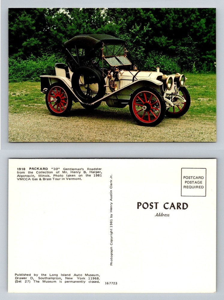 Southampton, NY-New York, 1910 Packard 30 Gentlemans Roadster Vintage Postcard
